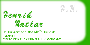 henrik matlar business card